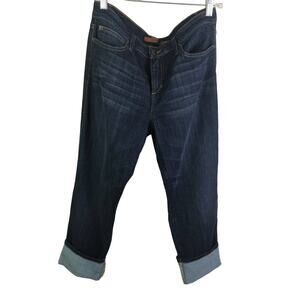 Joe's Samantha Women's Sz 32 Cuffed Crop Jeans High Rise Dark Wash Cotton Denim